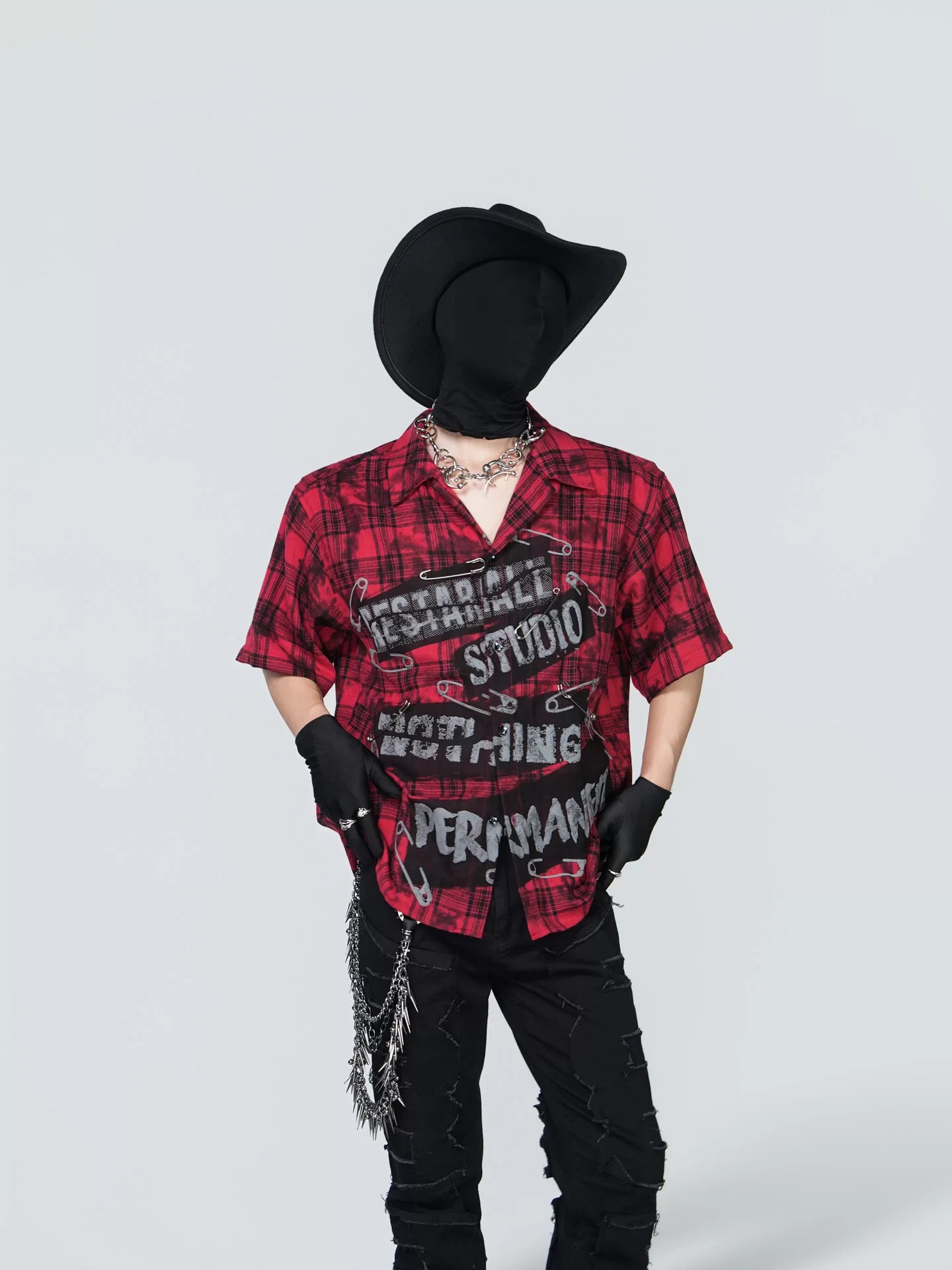 Phantom Rodeo Safety-Pin Plaid Shirt