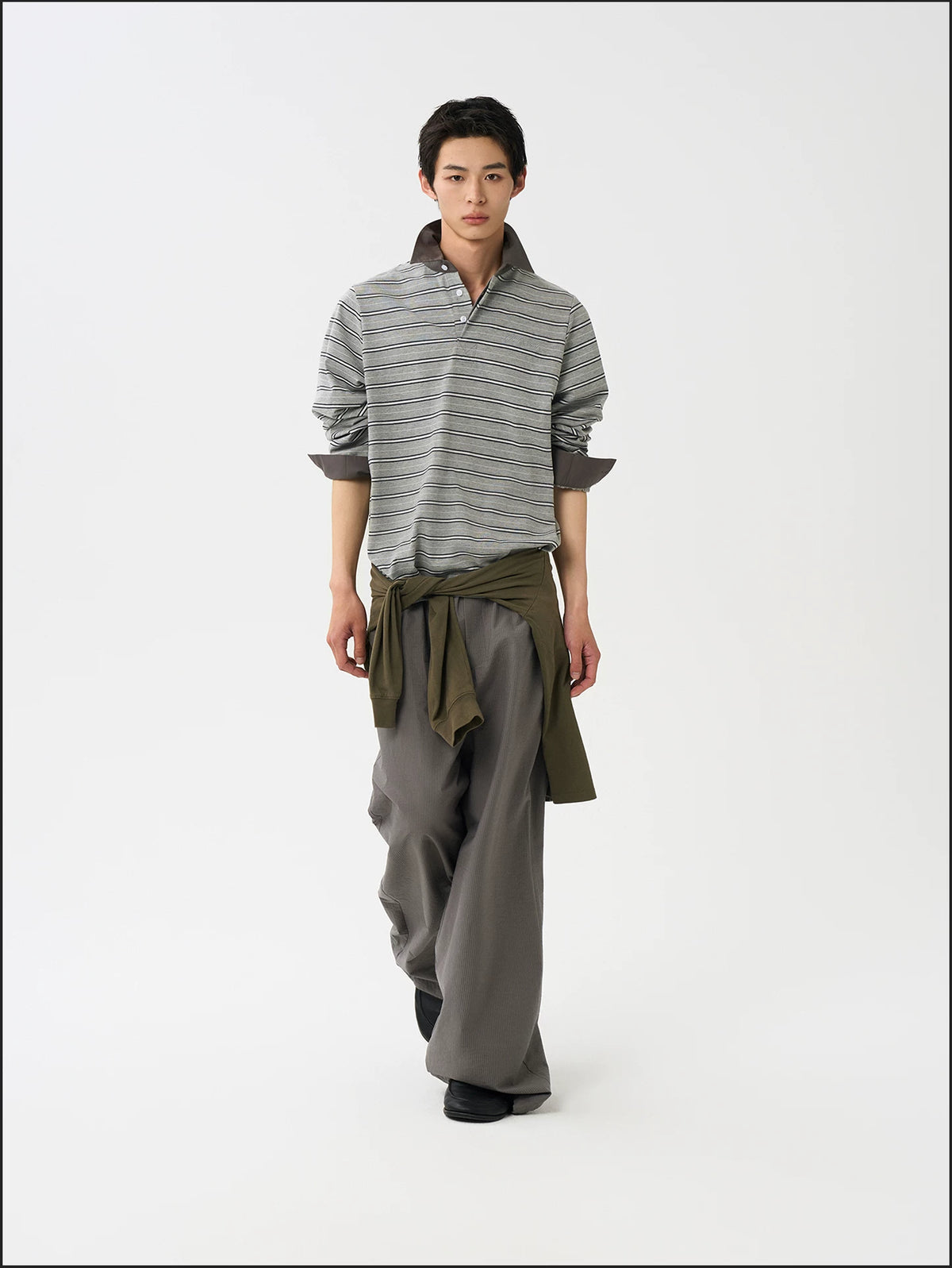 Ashbourne Striped Long-Sleeve Polo