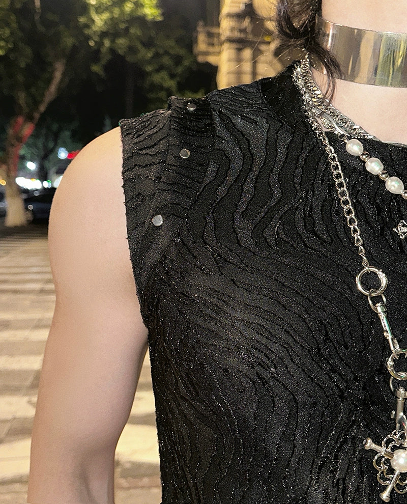 Textured Sleeveless Shirt