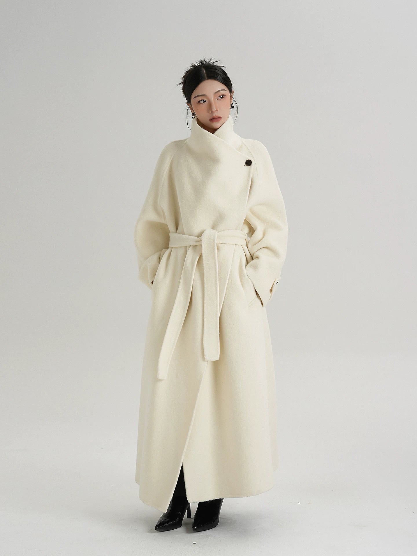 Shadowline Wrap Funnel Wool Coat