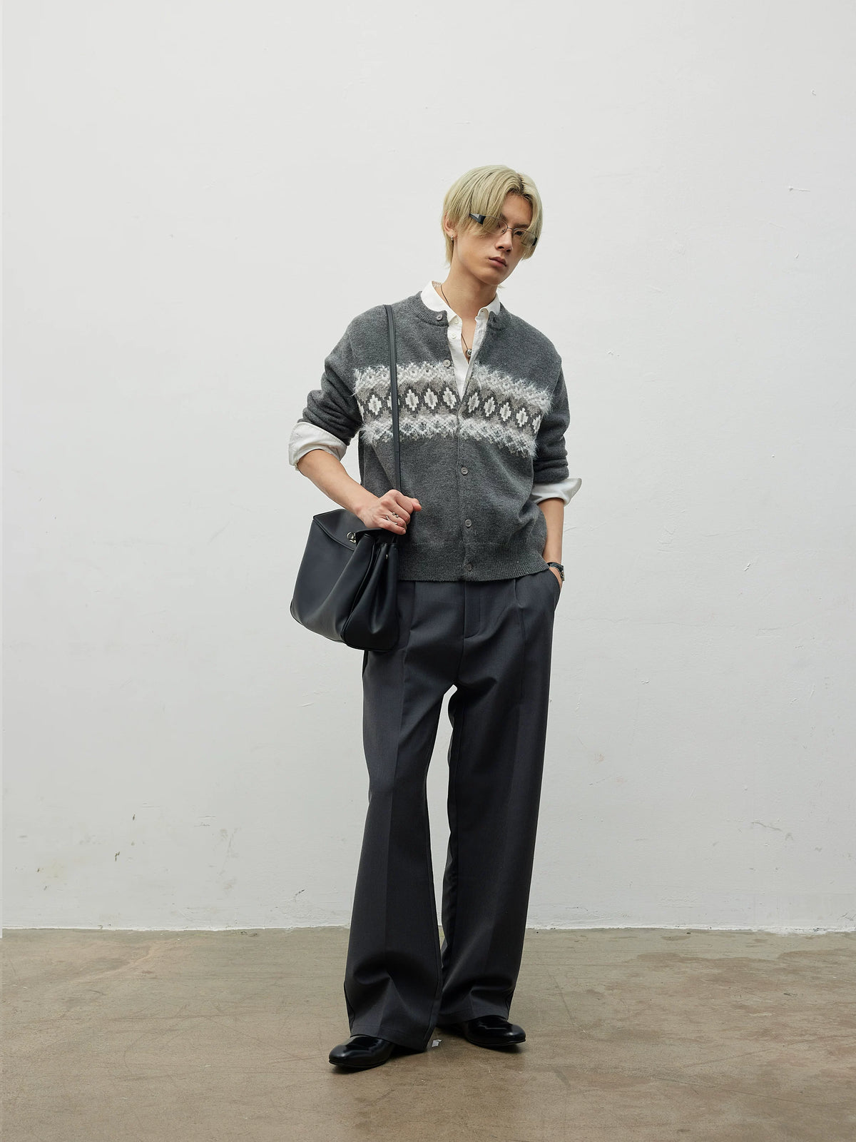 Alden Fair Isle Fuzzy Knit Cardigan