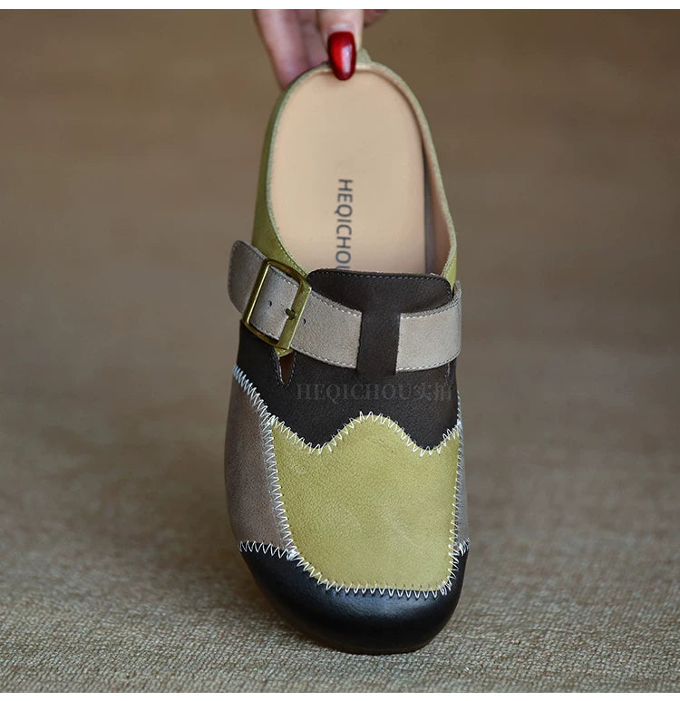 Maribel Patchwork Mary Jane Flats