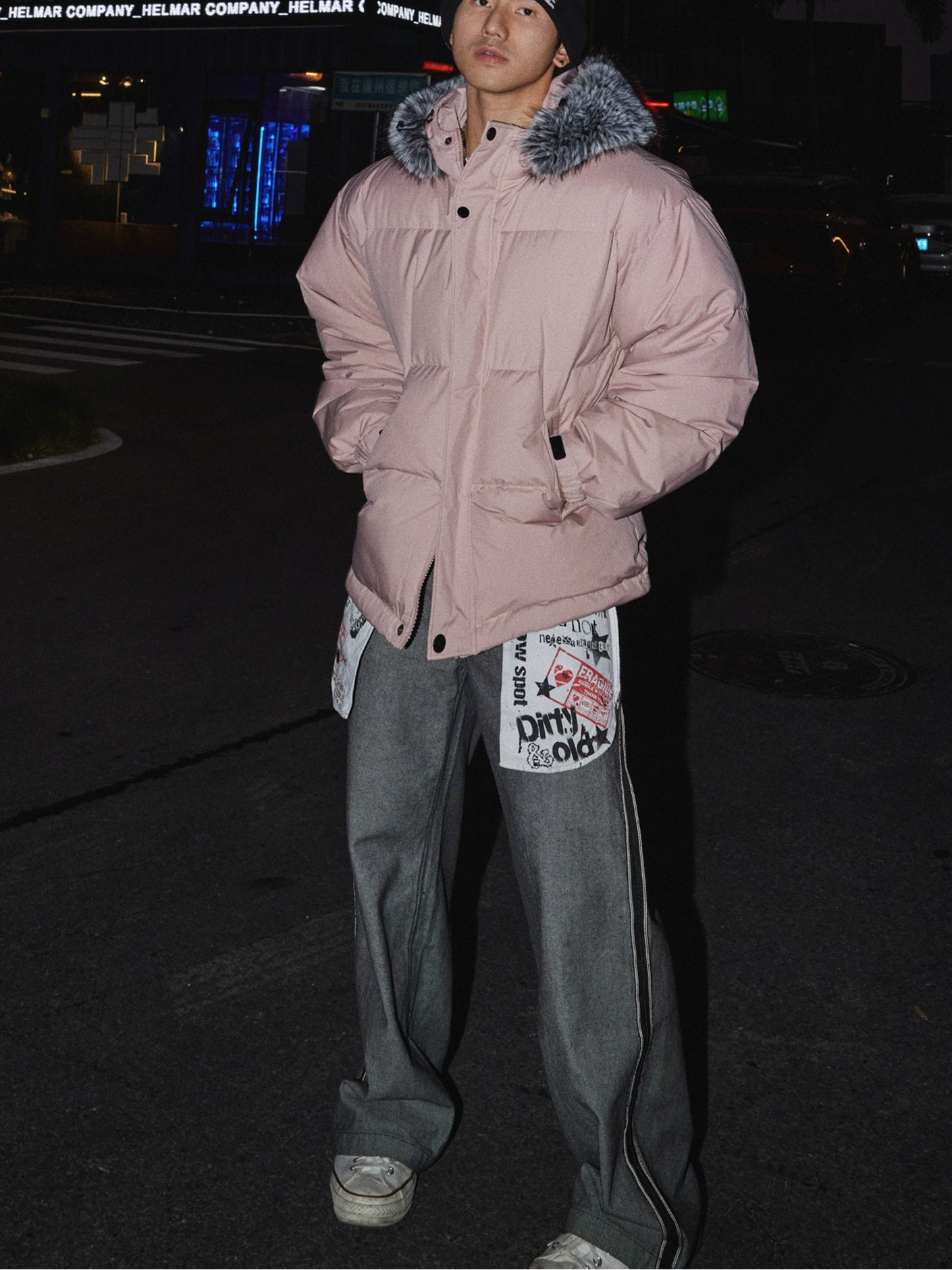 Urban Graffiti Patchwork Statement Jeans