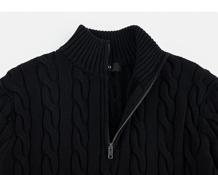 Cable Crest Half-Zip Aran Sweater