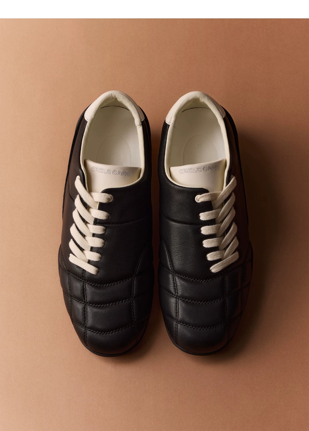 Quilted Leather Retro Lace-Up Sneakers