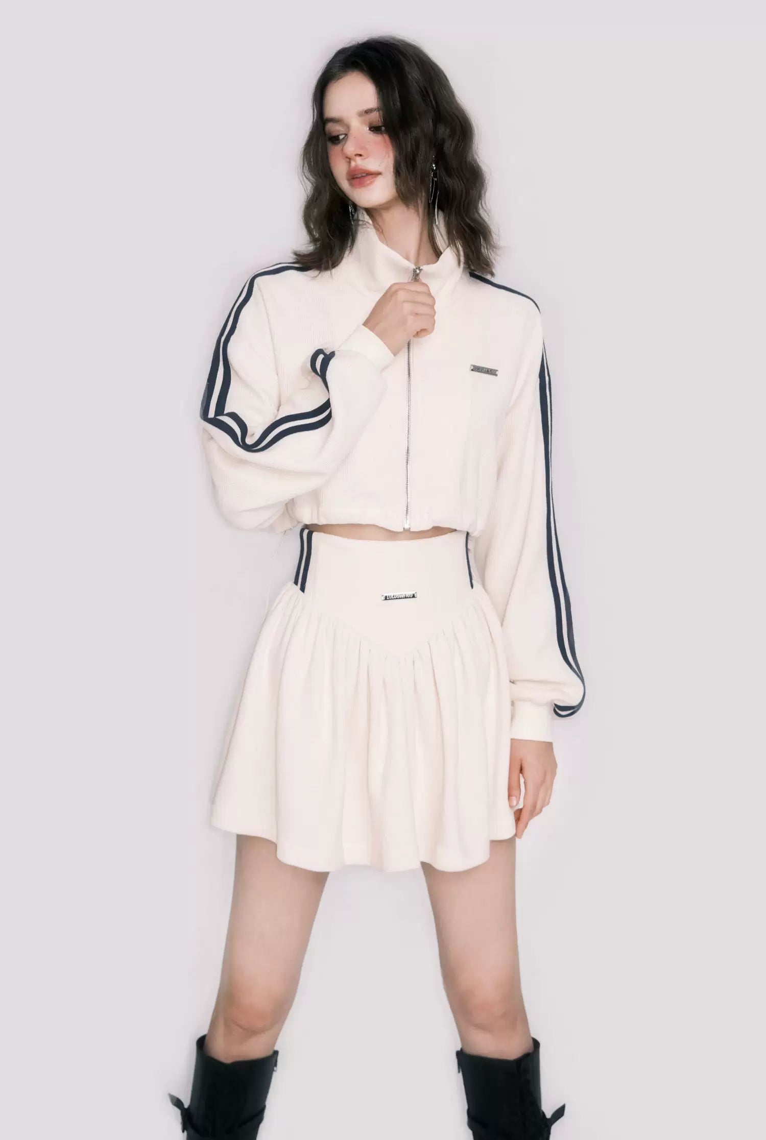Courtside Meringue Zip Jacket