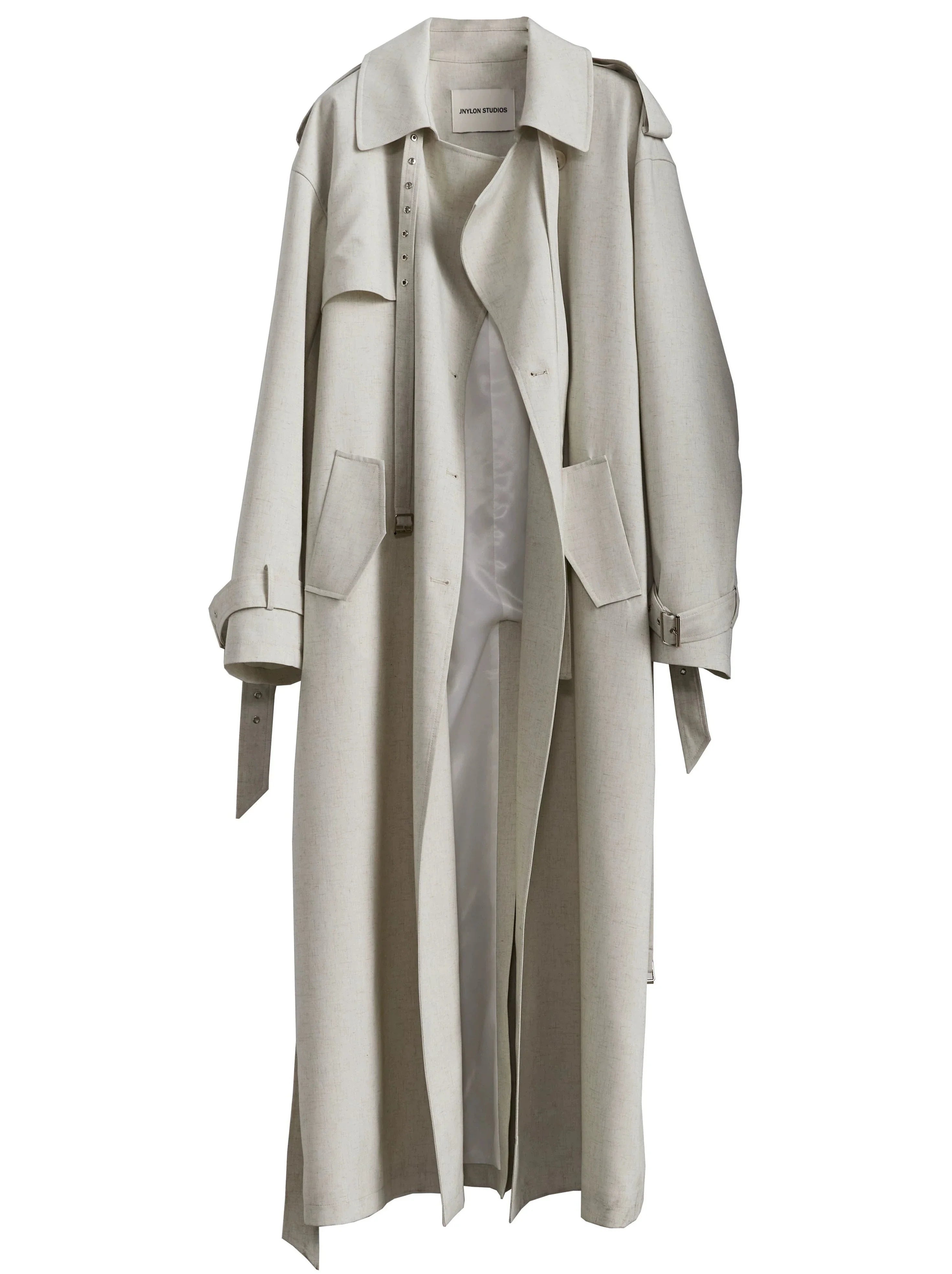 Ivory Elegance Oversized Trench Coat