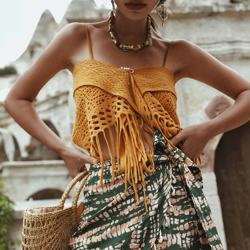 Crochet Fringe Crop Top