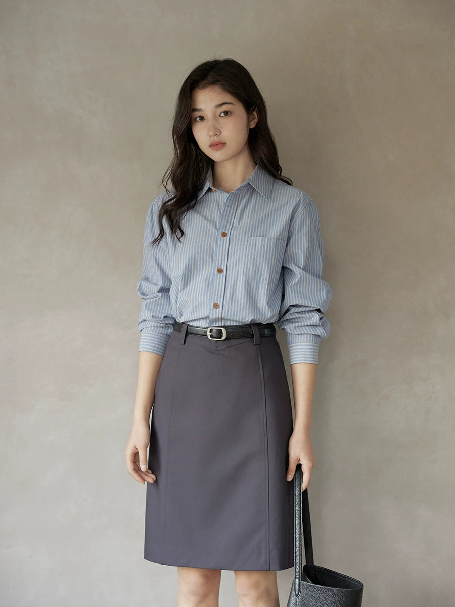 Blue Striped Button Shirt
