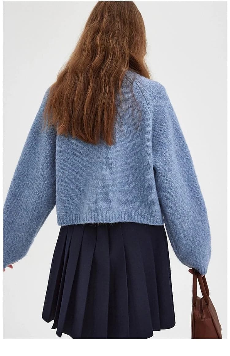 Fall/Winter Lazy Chic Mohair Cardigan In Icelandic Blue - chiclara