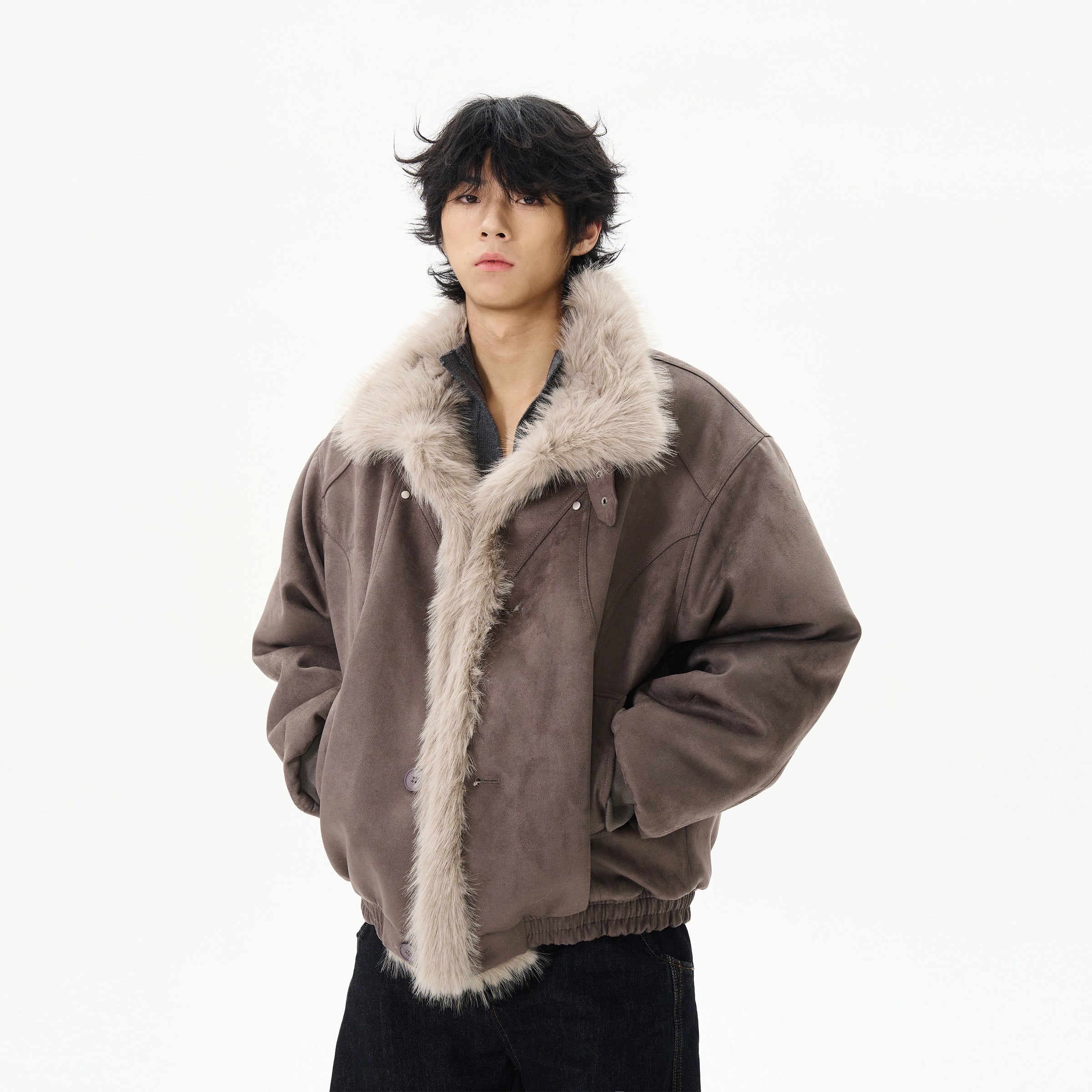 Faux Shearling Aviator Jacket