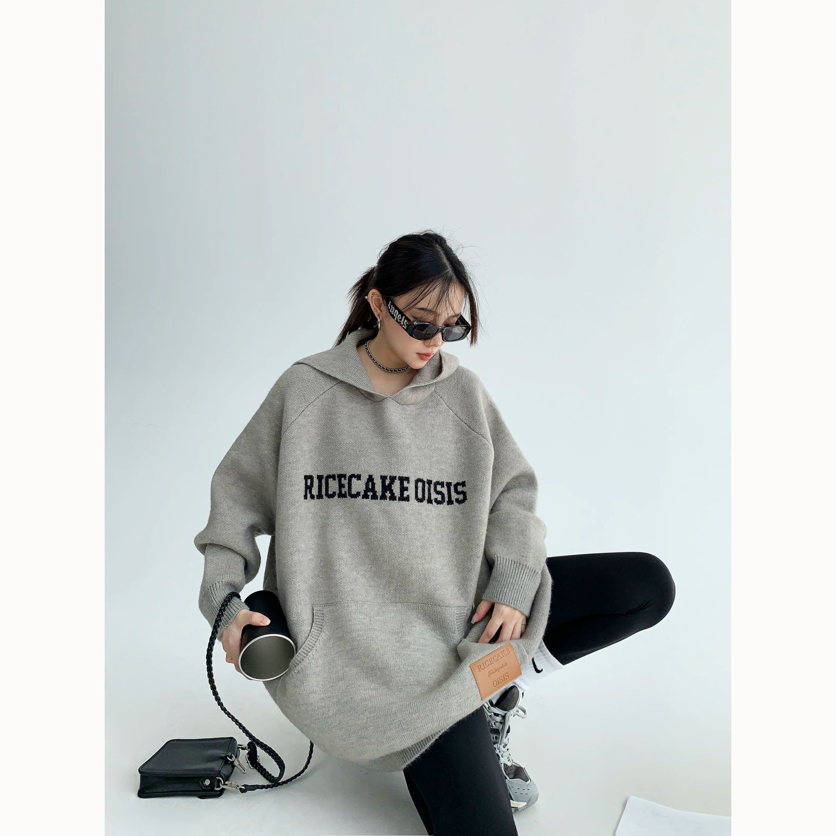 Brick Cozy Logo Knit Hoodie