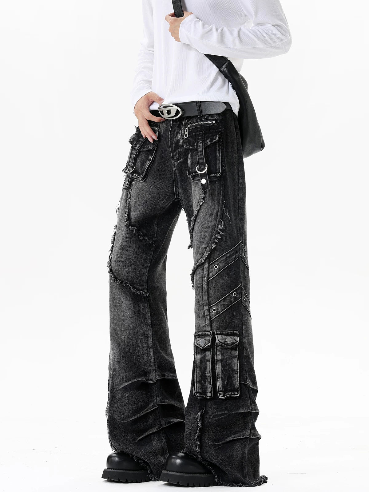 Midnight Havoc Utility Flare Jeans