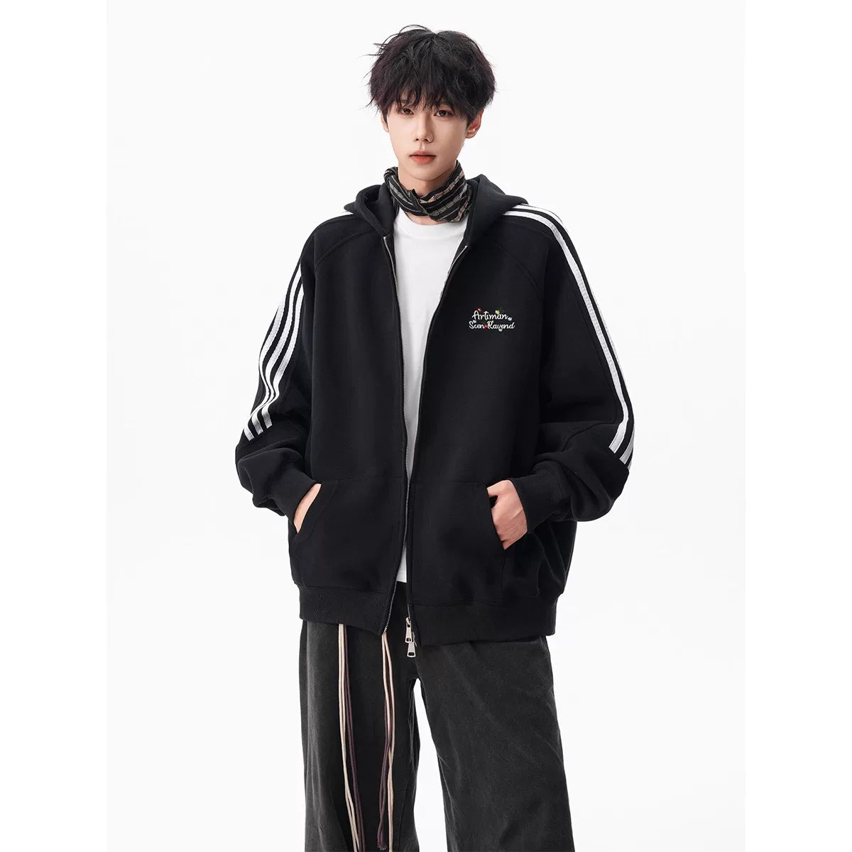 Triple Track Heather Zip Hoodie