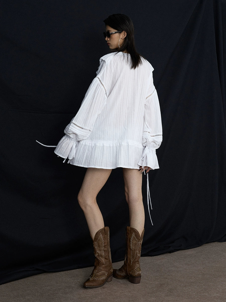 Prairie Cloud Ruffled Poet Blouse
