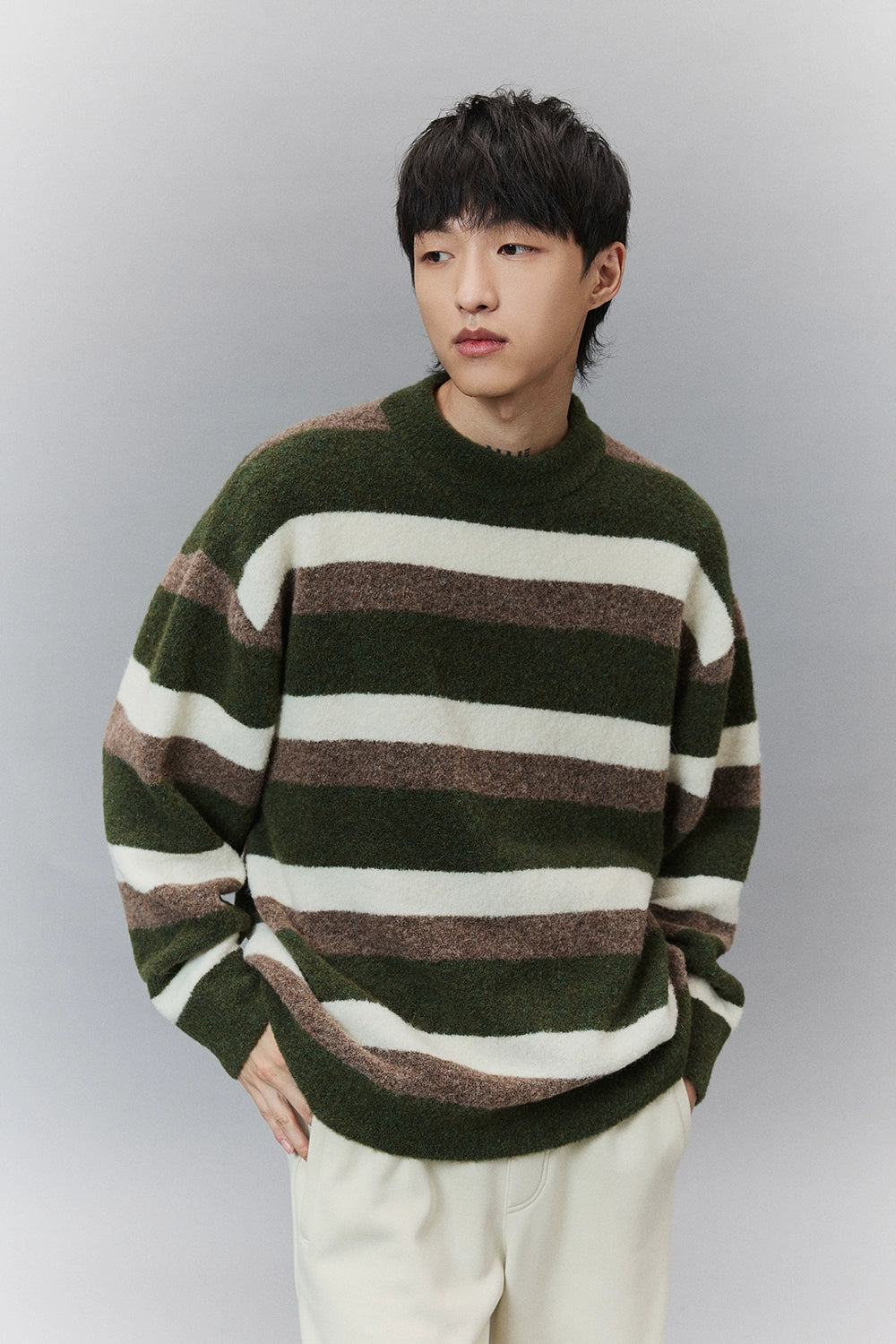 Tri-Color Stripe Sweater