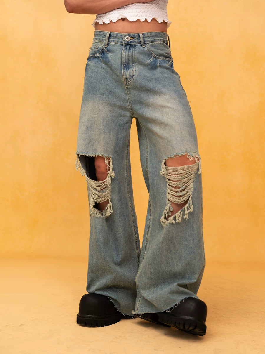 Shredded Anthem Slouchy Knee-Slash Jeans