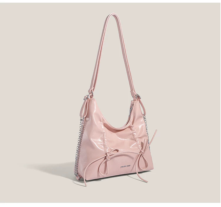 Midnight Ruffle Chain Shoulder Bag