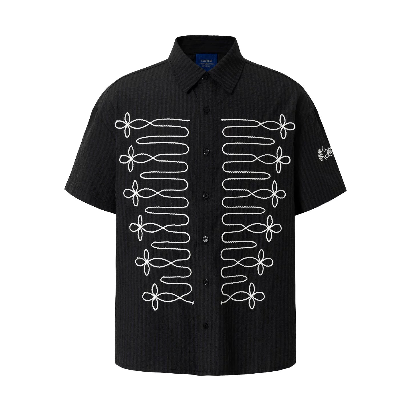 Embroidered Loop Detail Short Sleeve Shirt