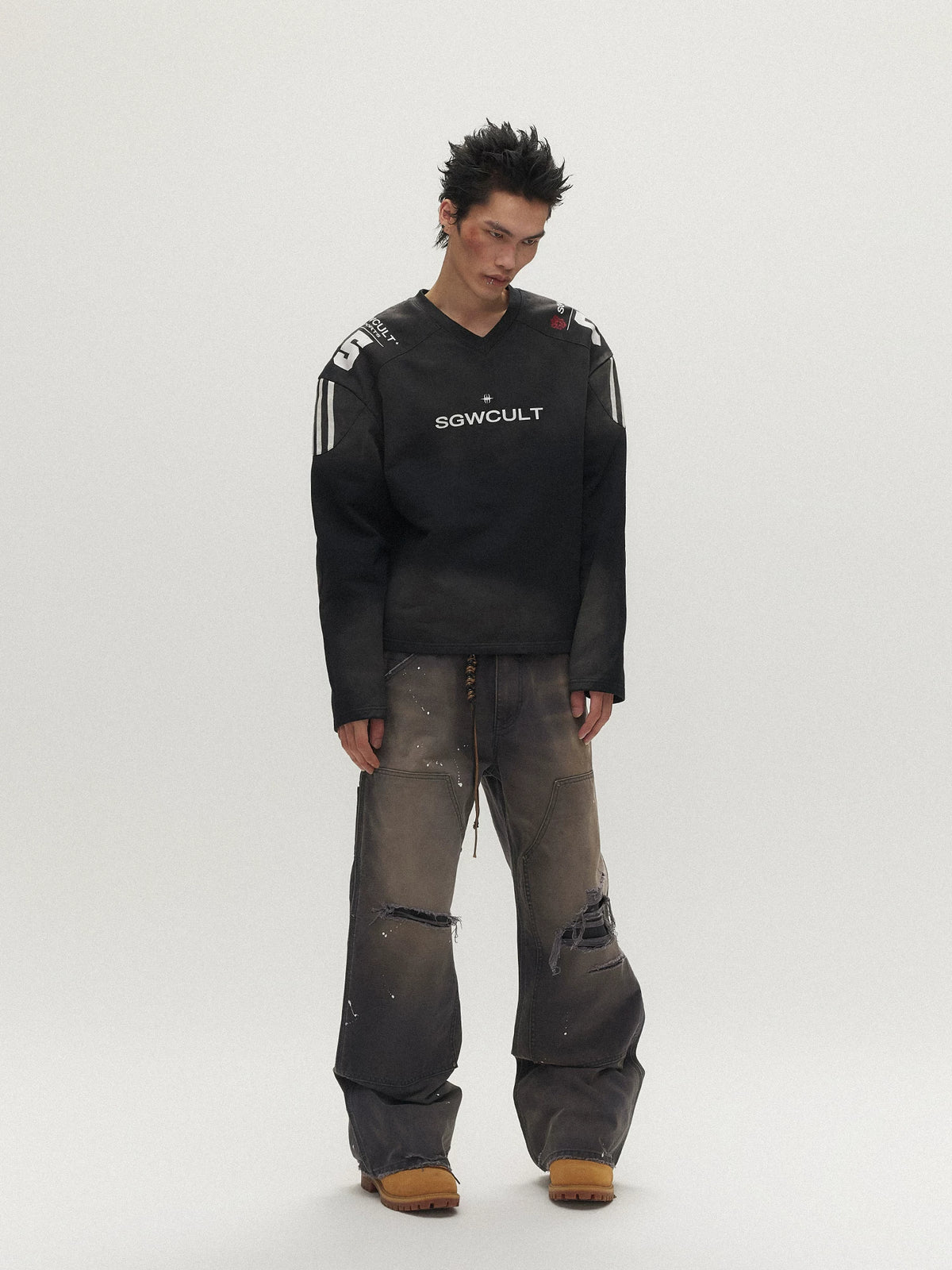 Shadow League 05 V-Neck Jersey Top