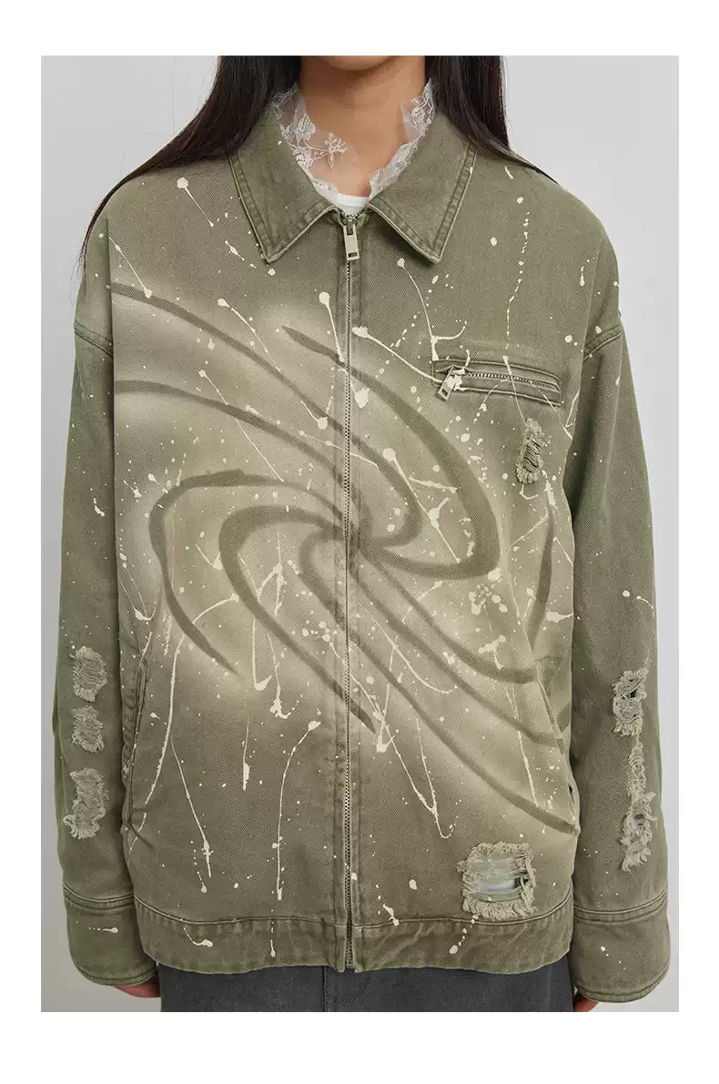 Cosmic Splatters Galaxy Zipped Jacket - chiclara