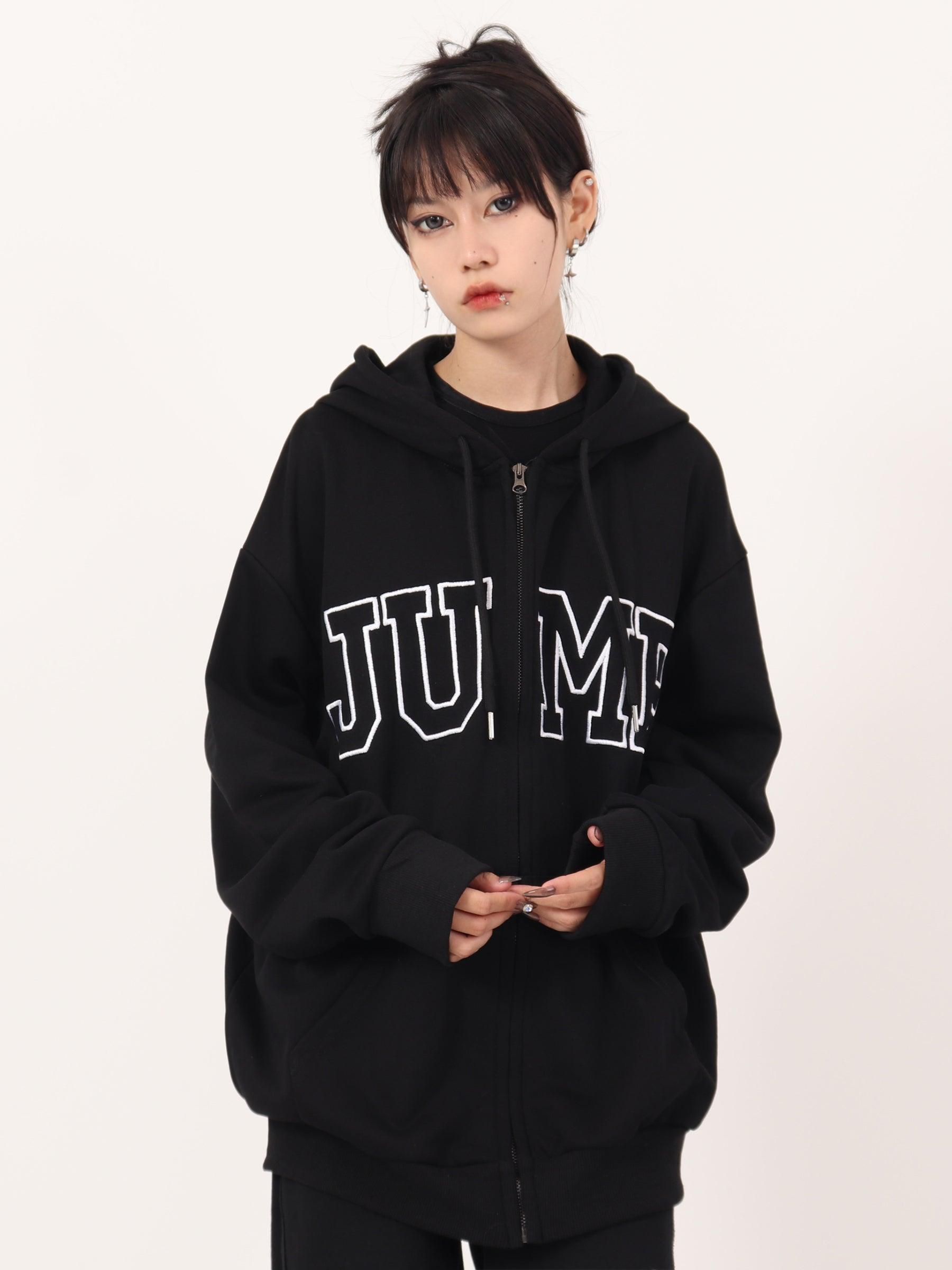 Casual Hoodie with Big Logo Zipper - chiclara