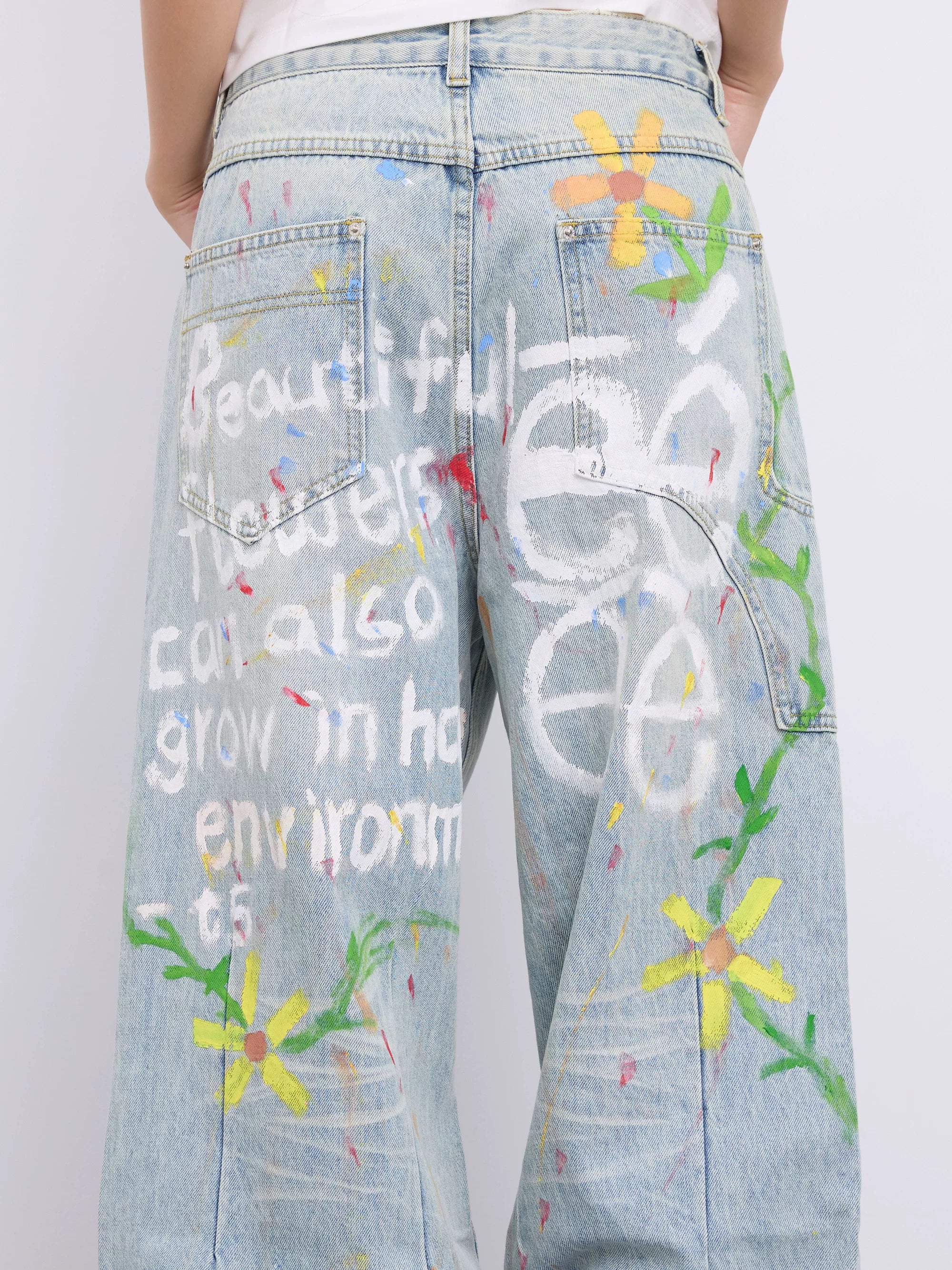 Fairy Tale Doodle Straight-Leg Jeans