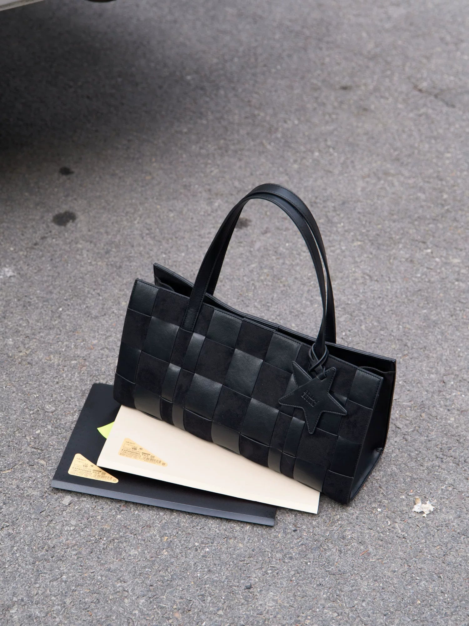 Checkerboard Woven Commuter Tote - view 2