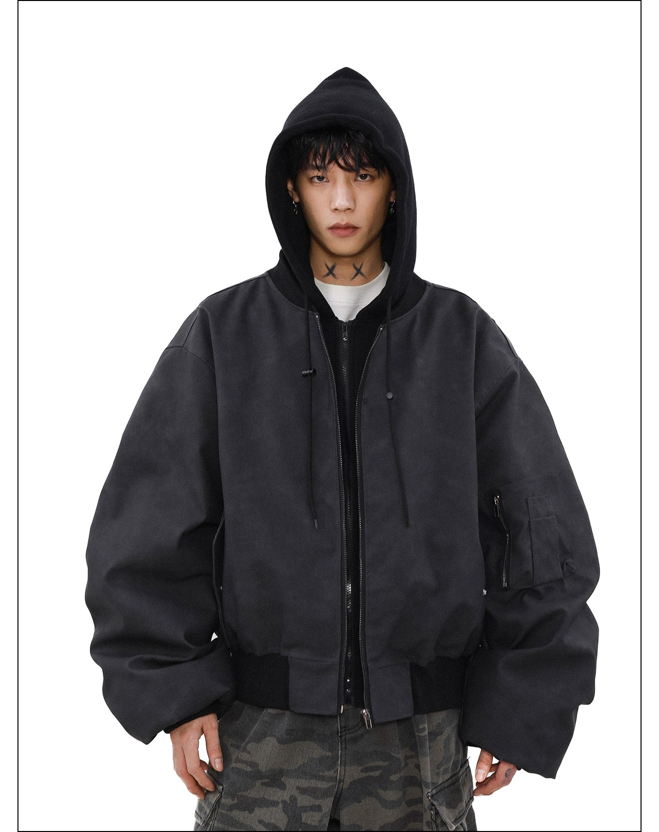 Umber Drift Oversized Moto Jacket