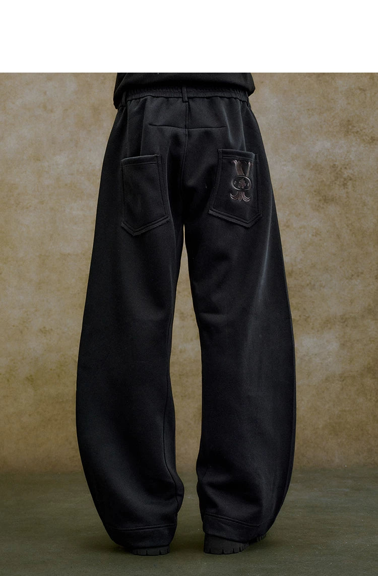 Pearl Embroidered Wide Leg Sweatpants