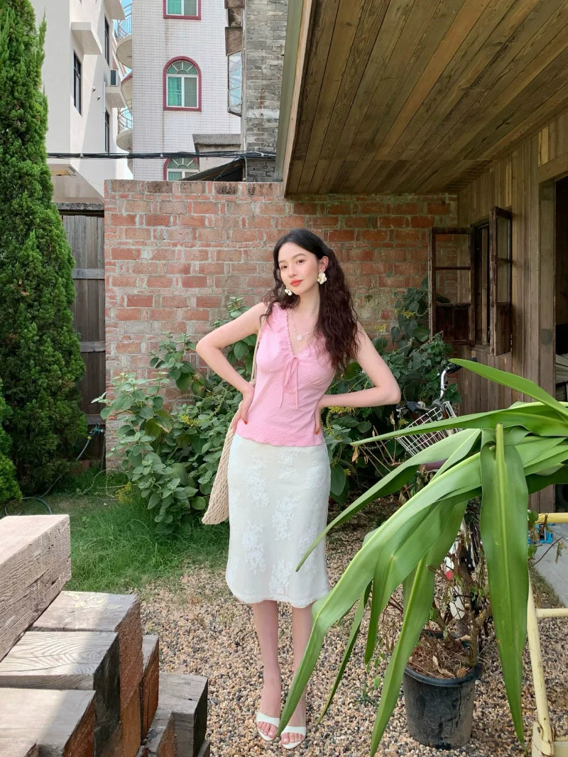 Lace Jacquard Pencil Skirt