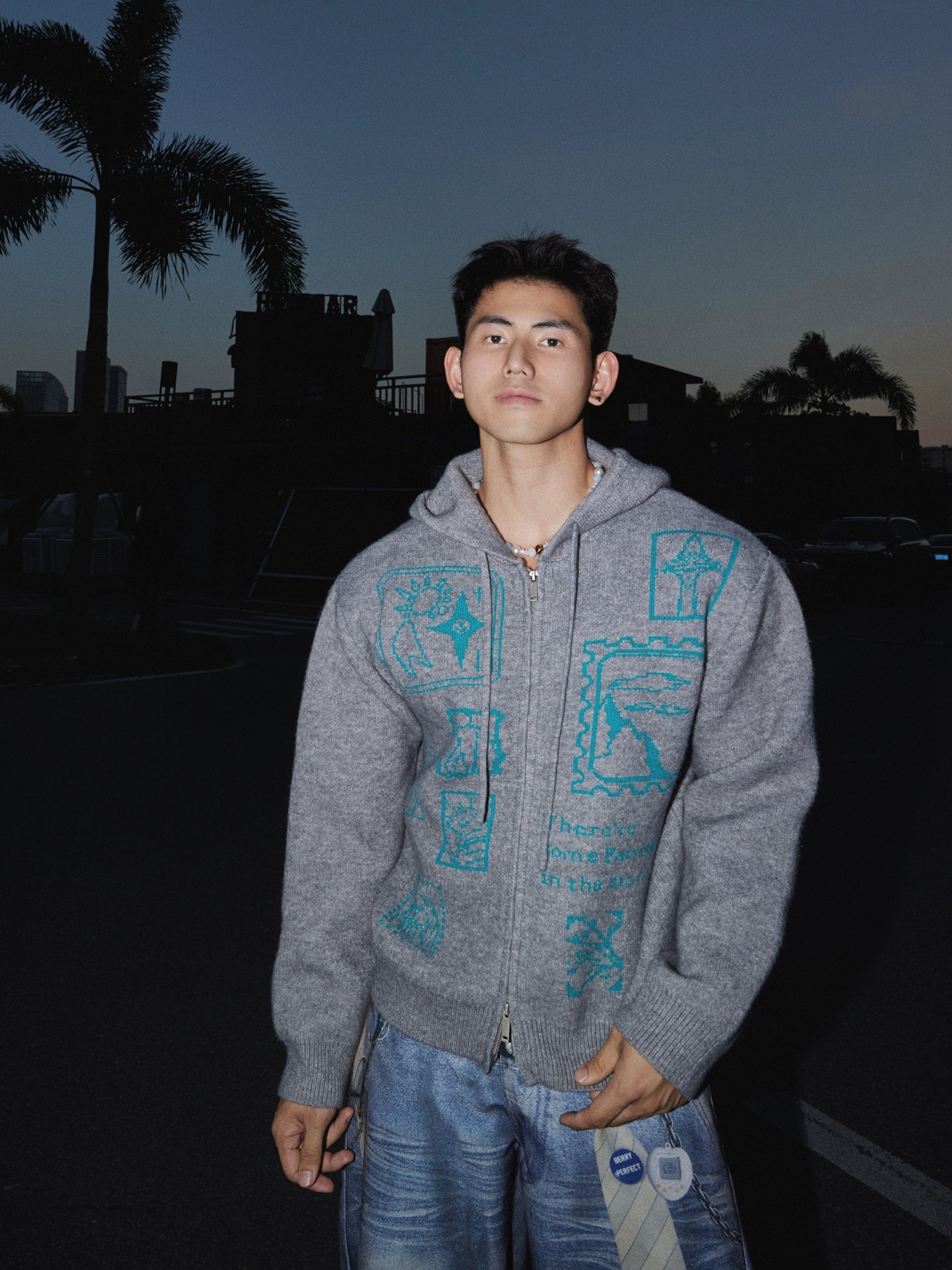 Urban Sketch Ruby Zip Hoodie