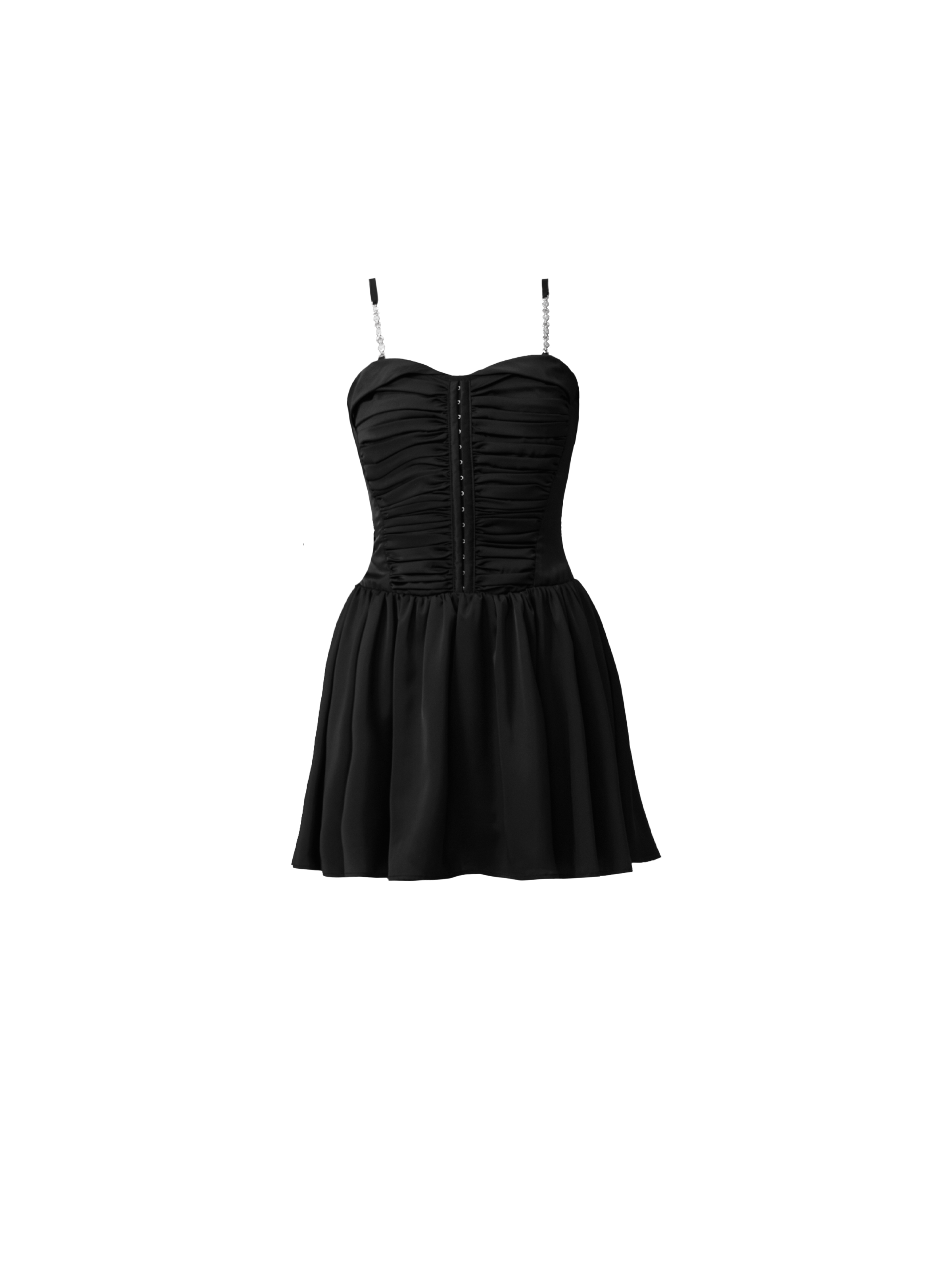 Ruched Bodice Spaghetti Strap Mini Dress