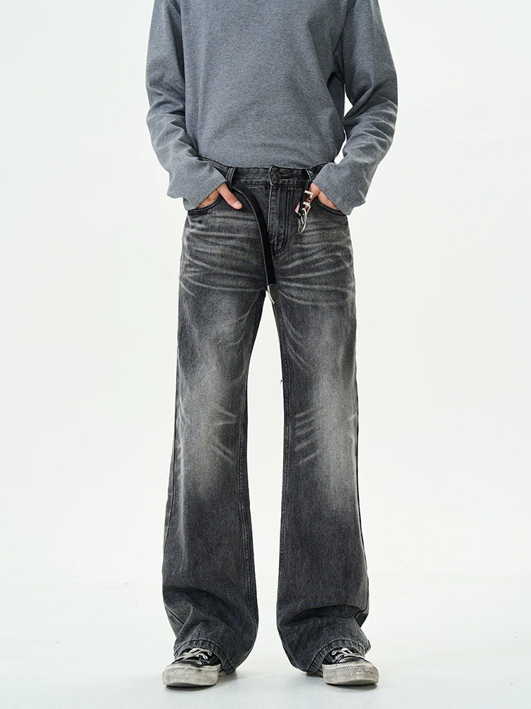 Shadow Wash Straight Leg Jeans