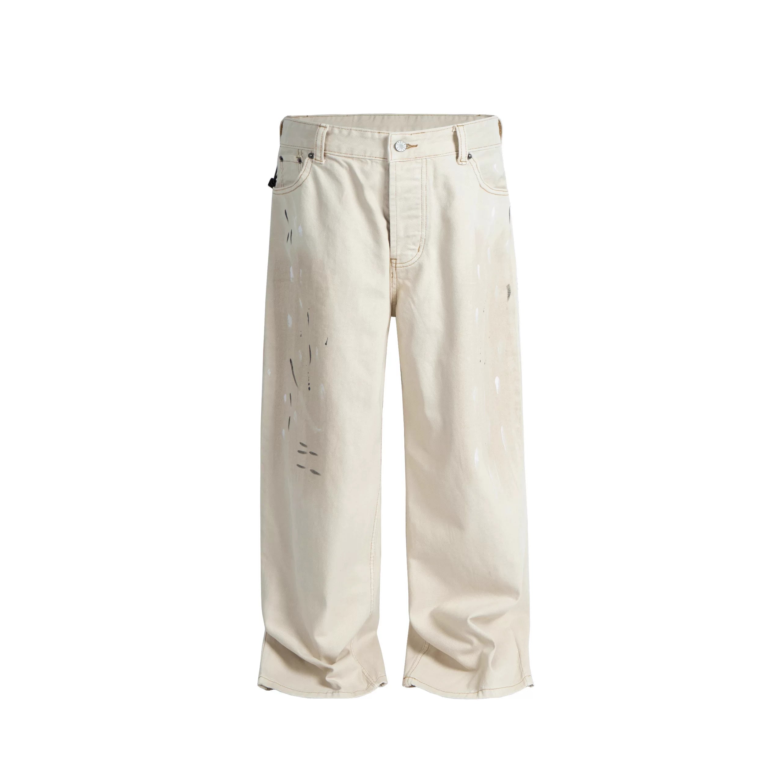 Ivory Paintstroke Balloon Stack Jeans