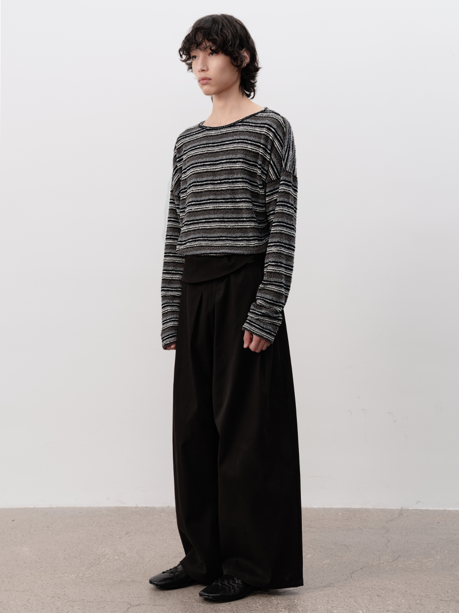 Textured Stripe Relaxed Knit Top