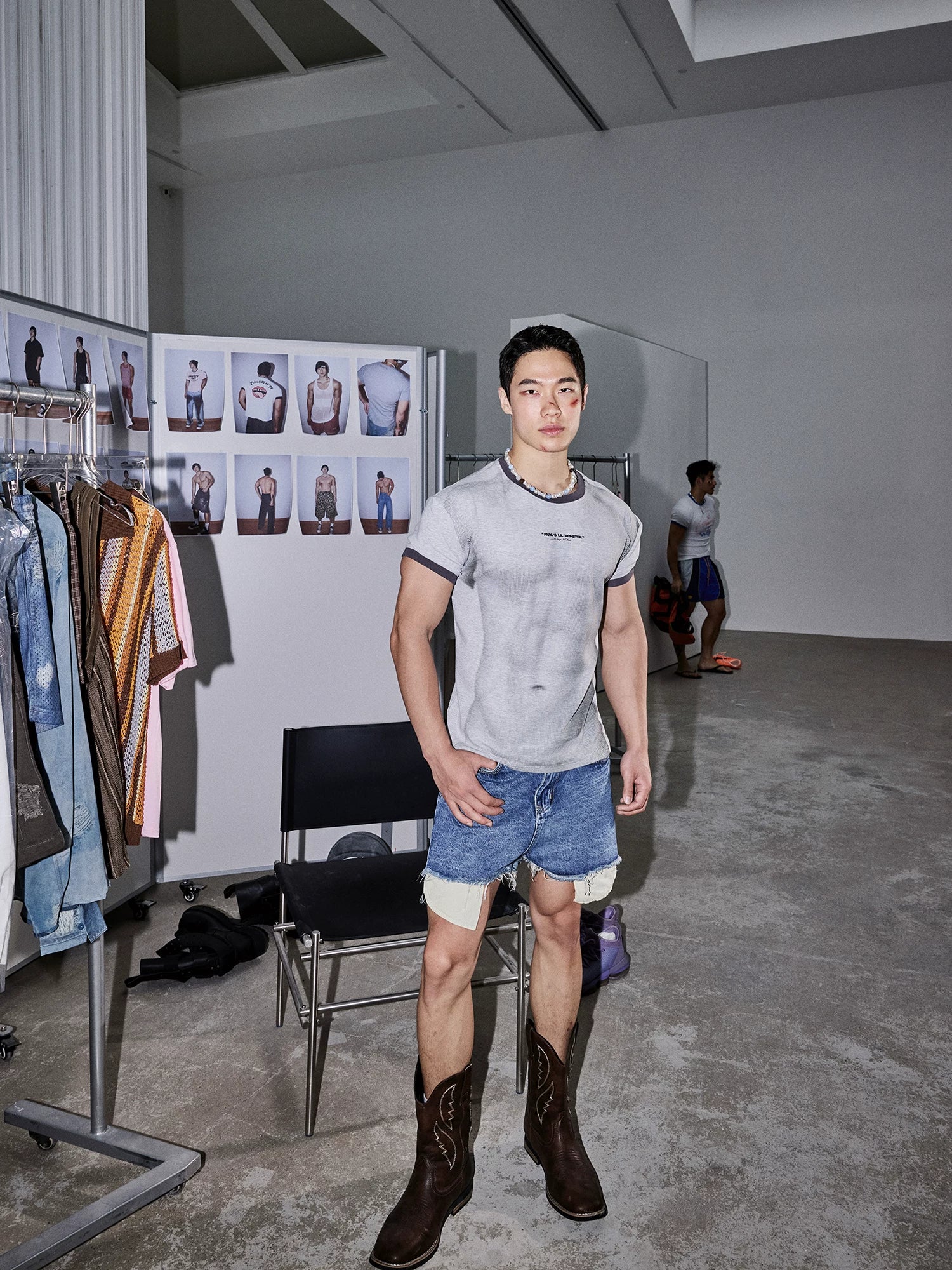 Ash Mesh Contrast Ringer Tee