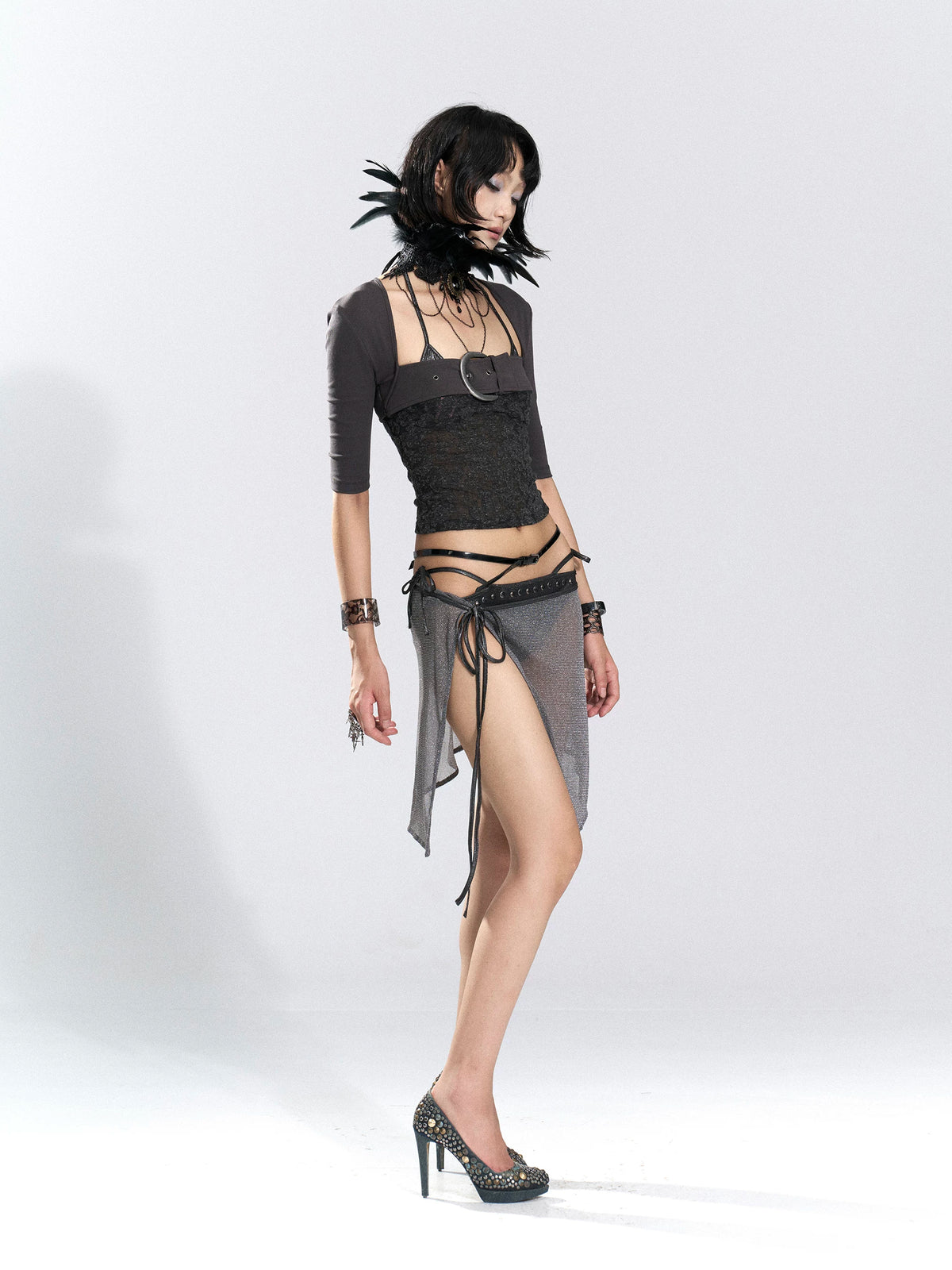 Vesper Buckle Lace Corset Top