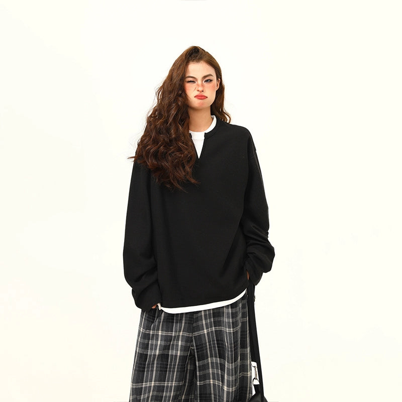 Minimalist Waffle Knit Pullover