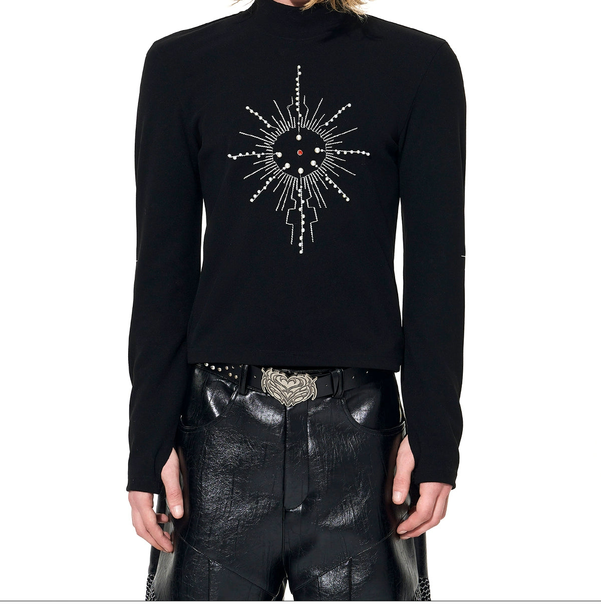 Solar Pulse Mock Neck Top