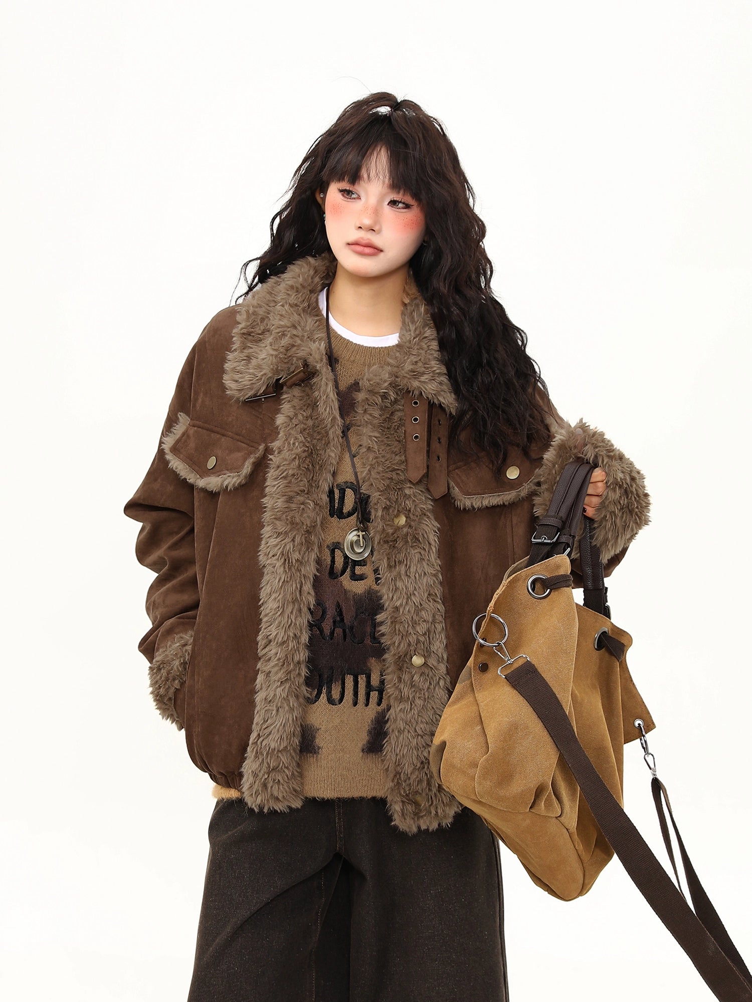 Cocoa Trail Shearling Lined Aviator Jacket