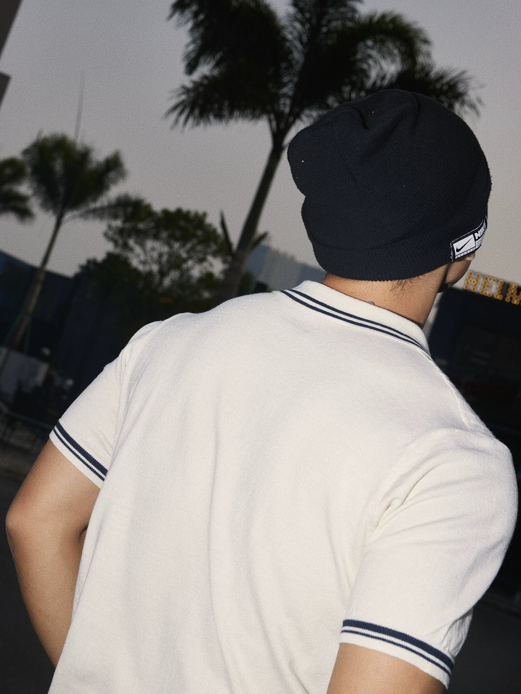 Ribbed Athletic Polo Knit Shirt