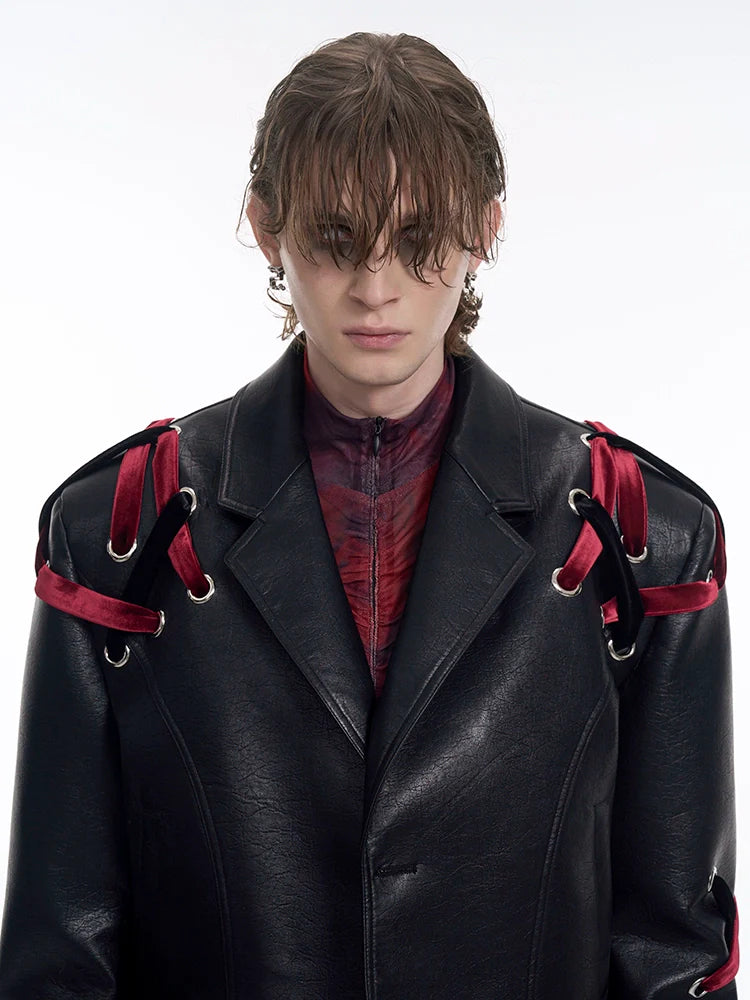 Velvet Laced Leather Jacket