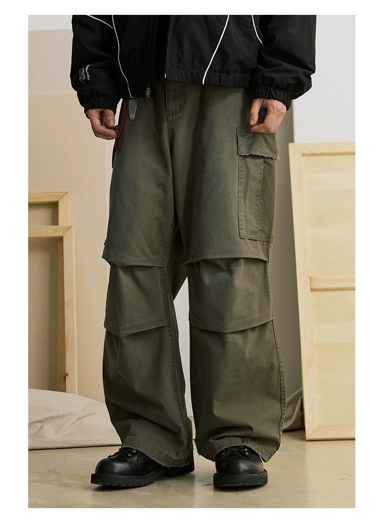 Wide-Leg Pants with Side Utility Pockets