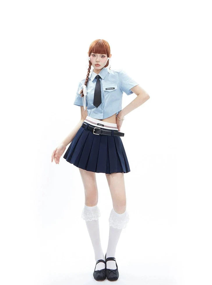 Sky High Crop Uniform Top