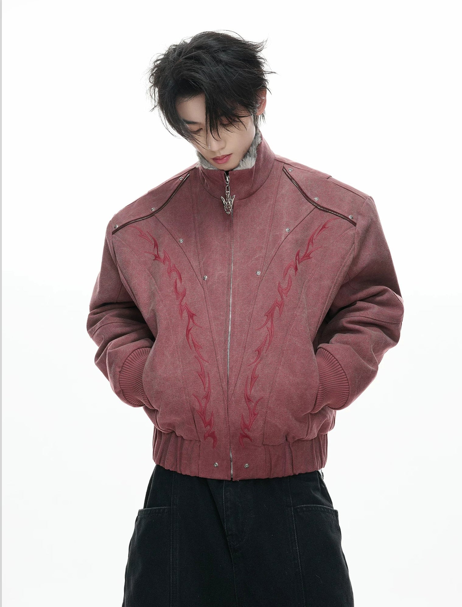 Frostline Crest Faux-Fur Bomber