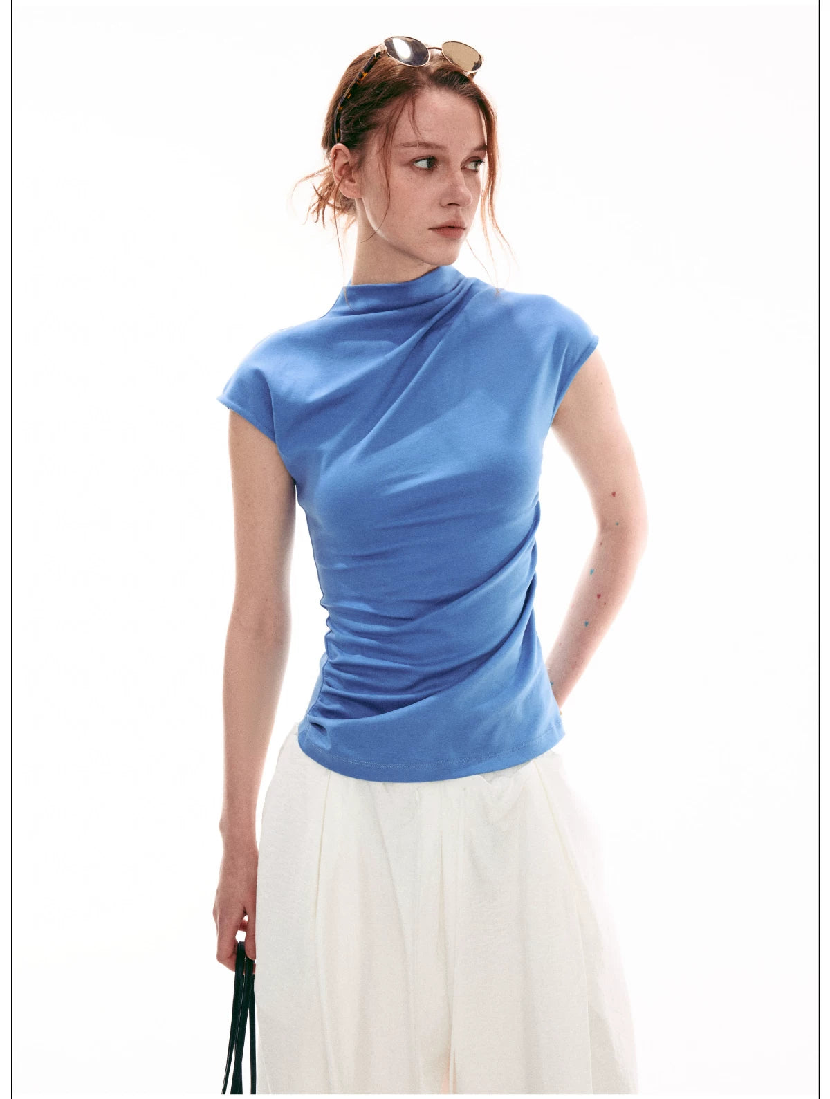 Draped Asymmetric Twist Top