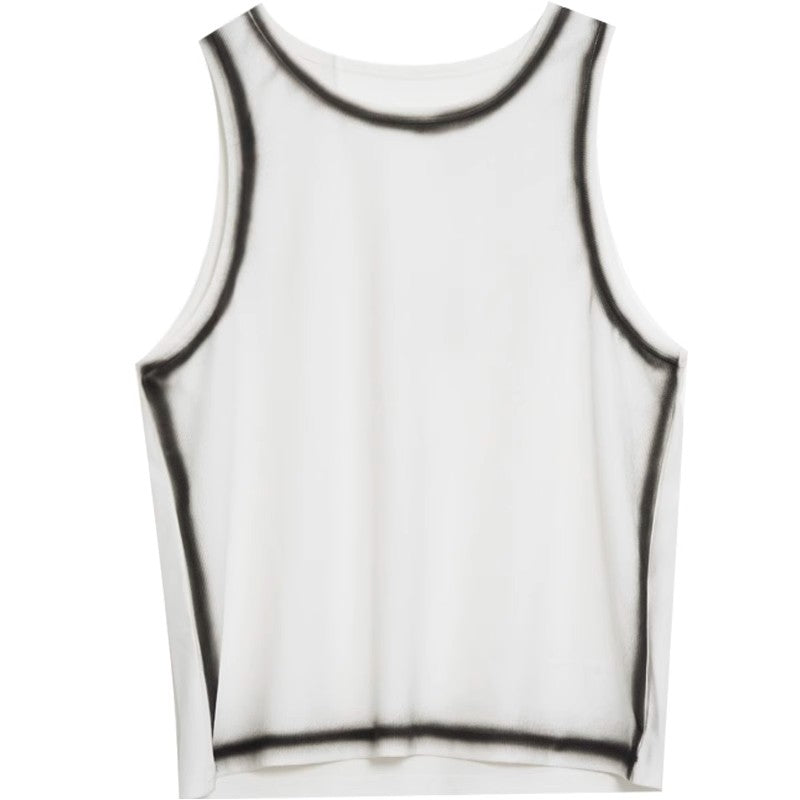 Tank Top with Spray Paint Trim Detail