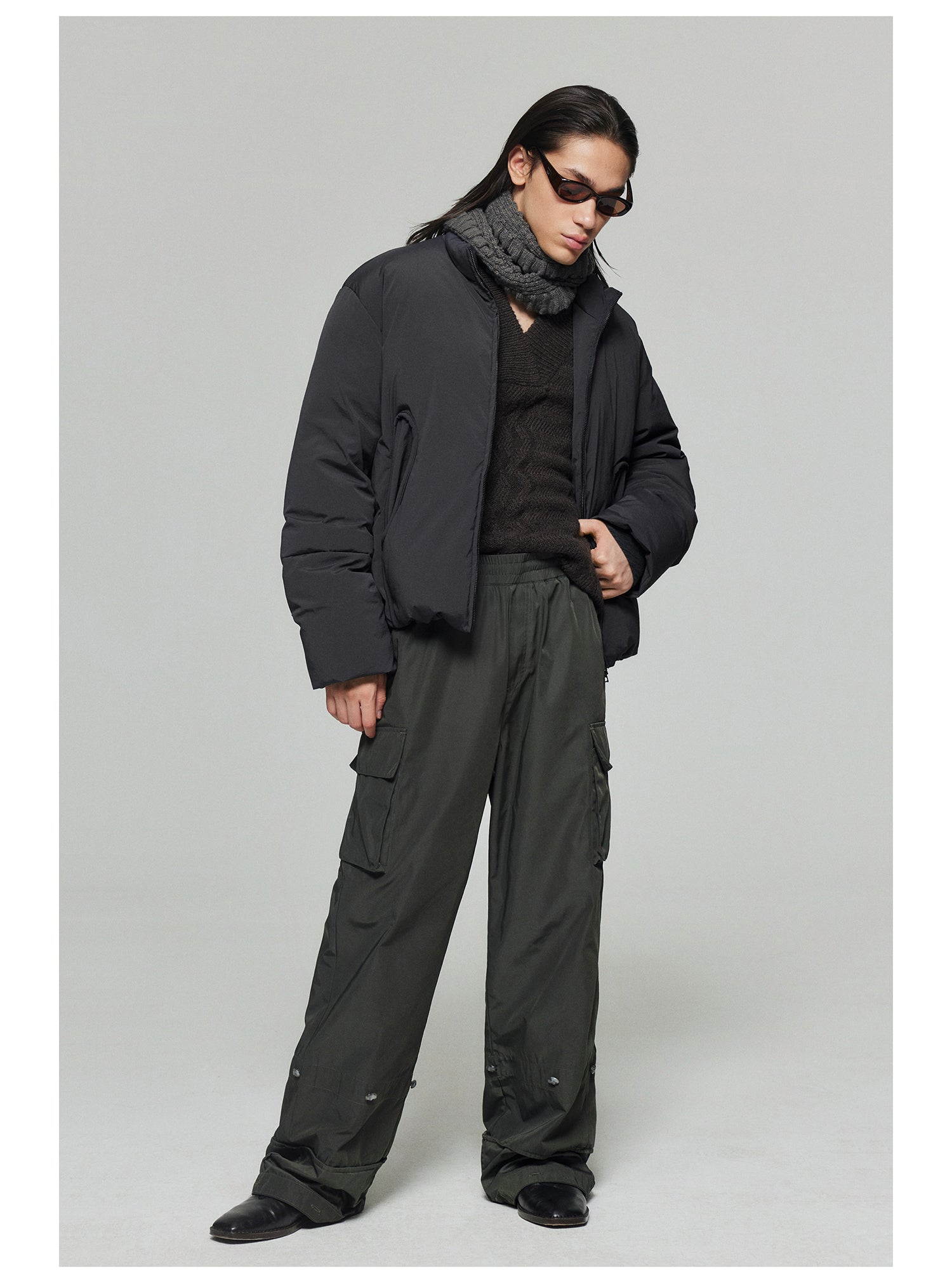 Adjustable Cuffs Nylon Cargo Pants