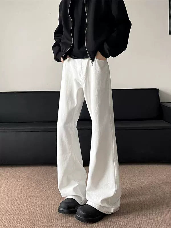 Wide-Leg White Flare Pants
